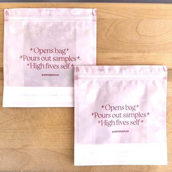 SEPHORA PLAY! Set of 6 Red Resealable Plastic and PVC Bags 7" x 7.75" - Picture 3 of 7